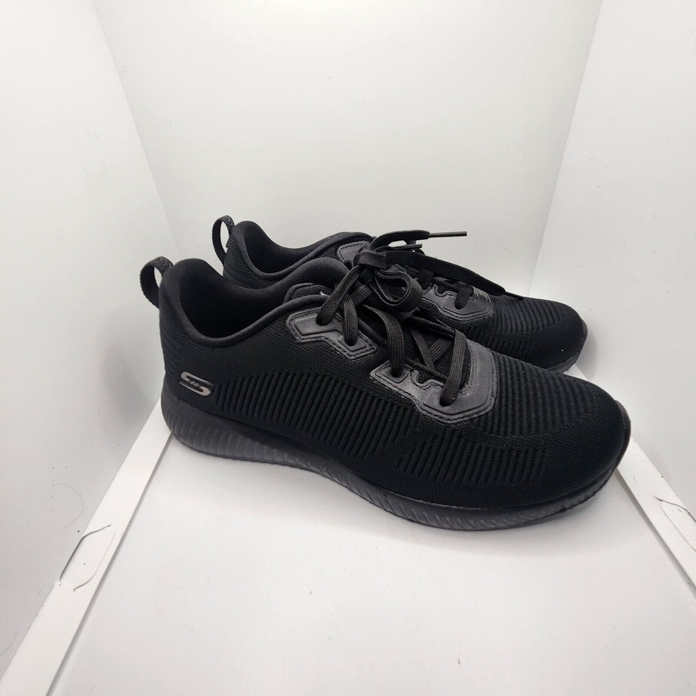 Womens Skechers Bobs‎ Black Lace Up 32504W Size 8